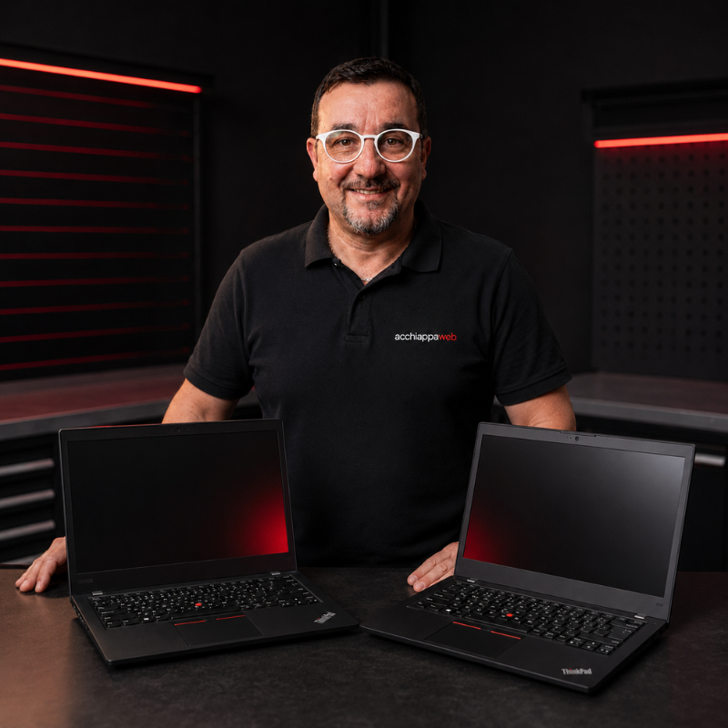 due pc portatili rigenerati sul tasvolo e tecnico dietro